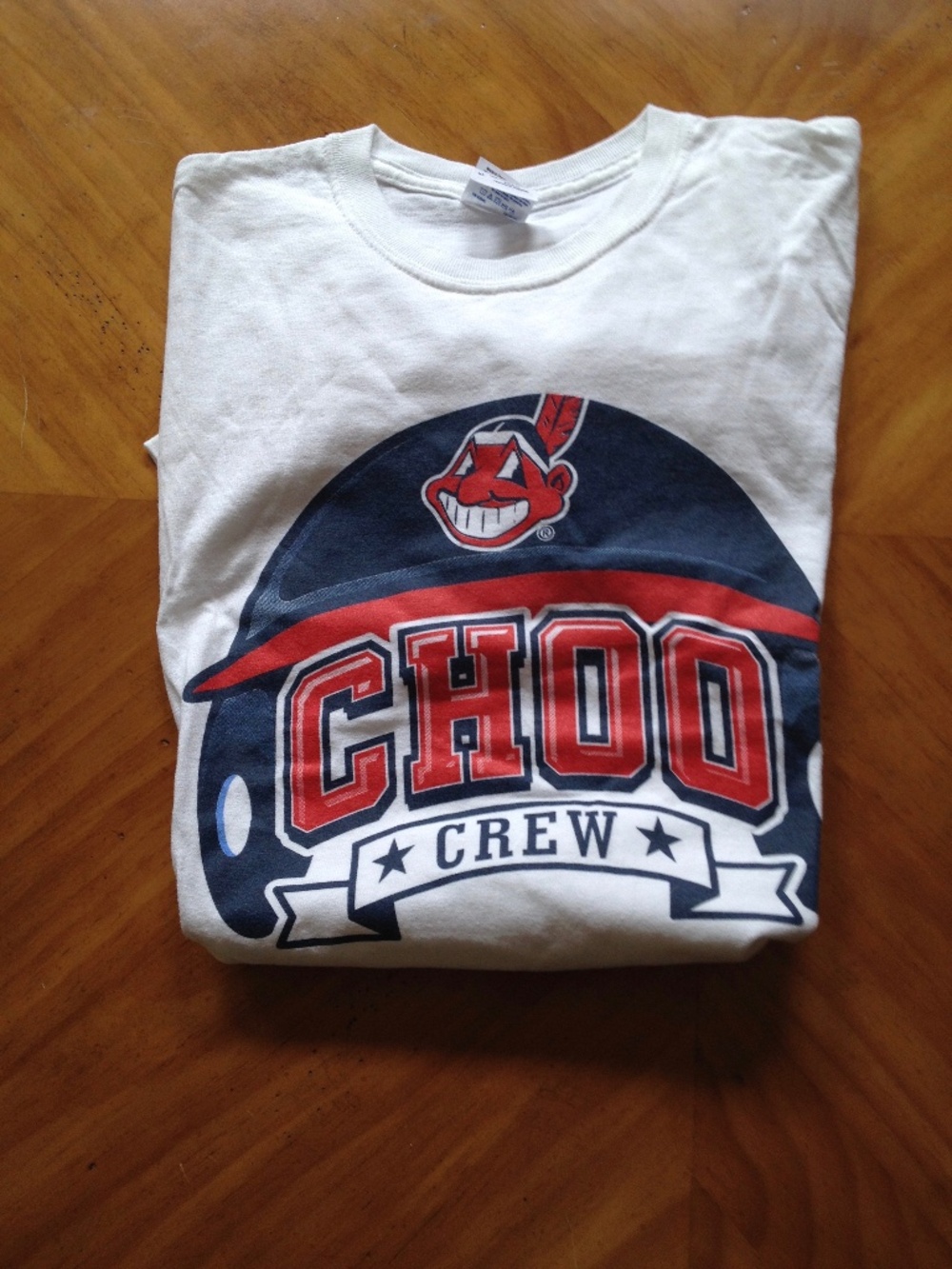 CHOO CREW CLEVELAND INDIANS WHITE T-Shirt - Pre-Owned Medium